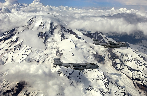 Two Ea-6b Prowlers Fly In Formation Photograph