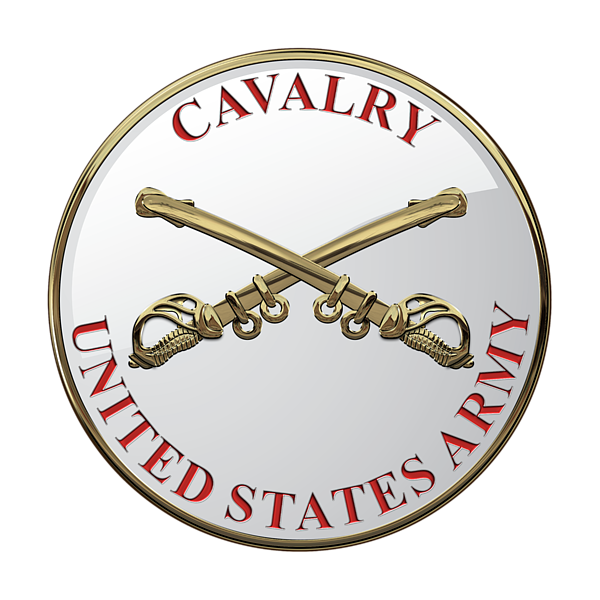 U. S. Army Cavalry - Branch Insignia over Blue Velvet Sticker by Serge ...