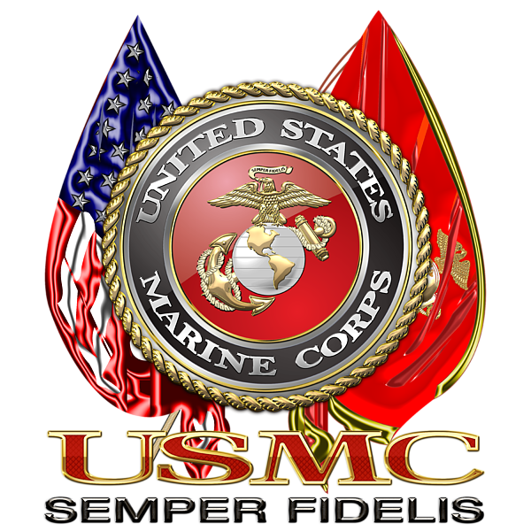 U. S. Marine Corps U S M C Emblem on Black Hand Towel for Sale by Serge ...