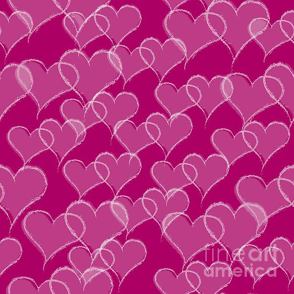 Valentine Hearts Pattern Digital Art