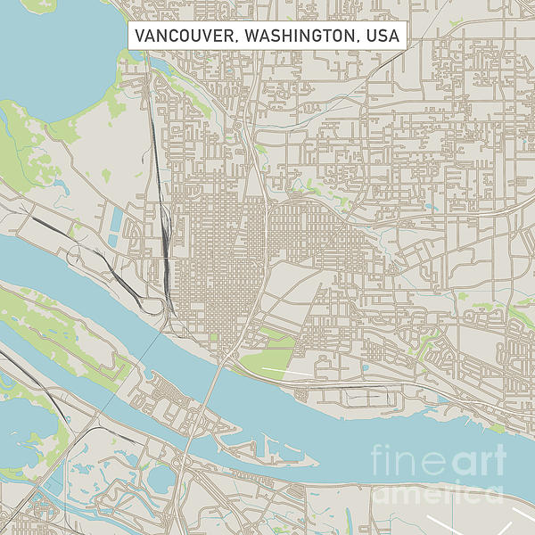 Vancouver Washington Us City Street Map Jigsaw Puzzle By Frank Ramspott Pixels