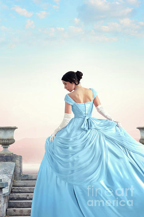 powder blue ball gown