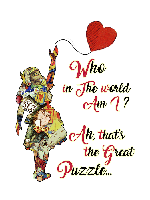 Vintage Alice in Wonderland Collage Who In The World Am I Quote Onesie by  Anna W - Fine Art America