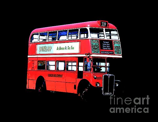 Vintage London Bus Tee Digital Art