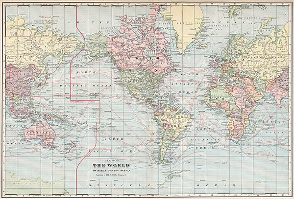 Printable Vintage World Map