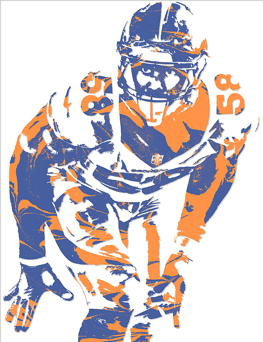 Von Miller Denver Broncos Pixel Art 4 Beach Towel