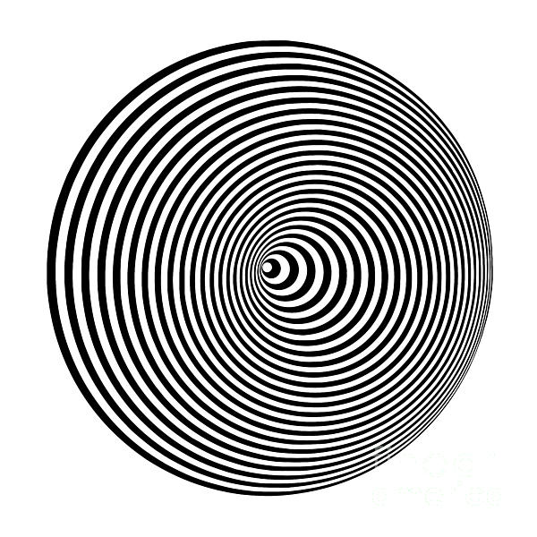 Vortex, optical illusion black and white Jigsaw Puzzle