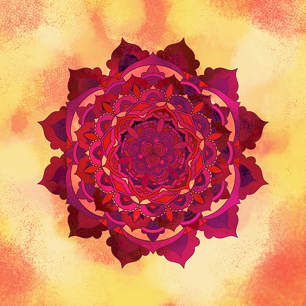 Warm Autumn Mandala Digital Art