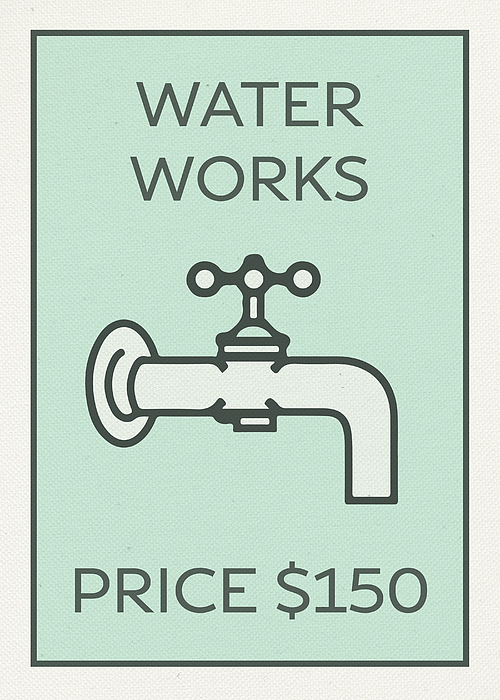 WATERWORKS WATER WORKS TILE:Monopoly Empire Board Game Replacement Part Piece !! 