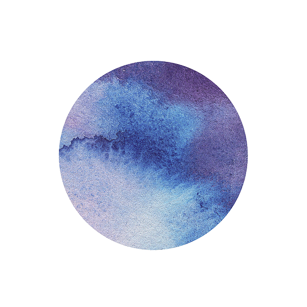 Irina Sztukowski - Watercolor Wash Vibrant Blue Circle 