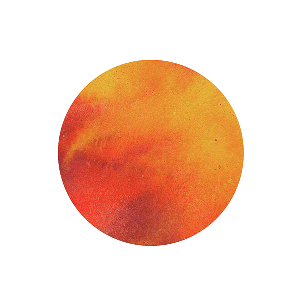 Irina Sztukowski - Watercolor Wash Vibrant Orange Circle 