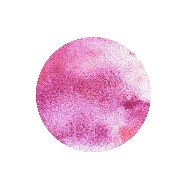 Irina Sztukowski - Watercolor Wash Vibrant Pink Circle 