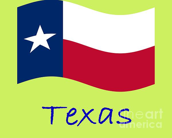 Waving Texas Flag And Name Digital Art