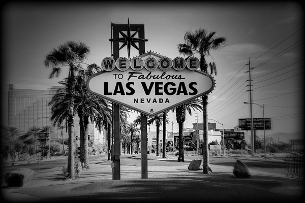 Welcome To Las Vegas Series Holga Black And White Photograph