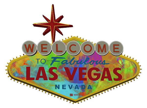 Welcome To Las Vegas Sign Digital Drawing Paint Greeting Card by Ricky  Barnard