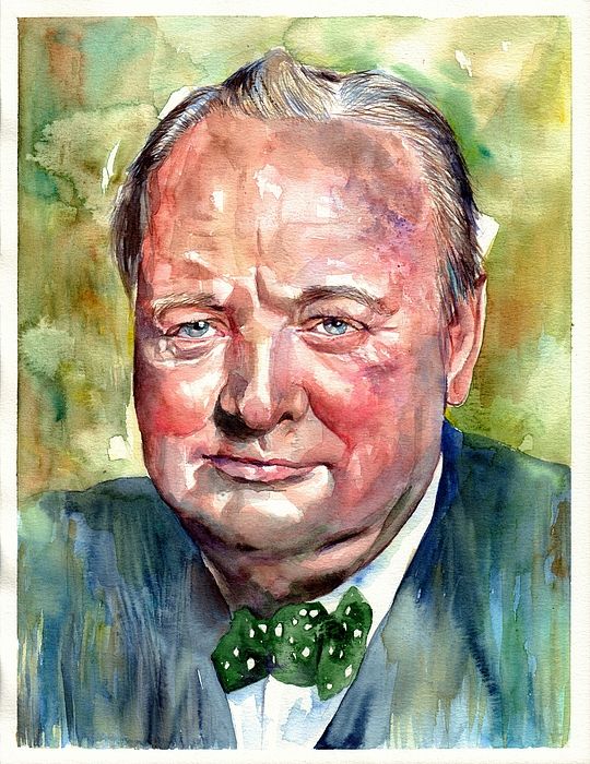 Winston Churchill portrait Shower Curtain for Sale by Suzann Sines
