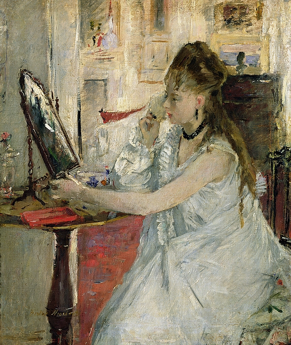 Young Woman Powdering her Face Duvet Cover for Sale by Berthe Morisot
