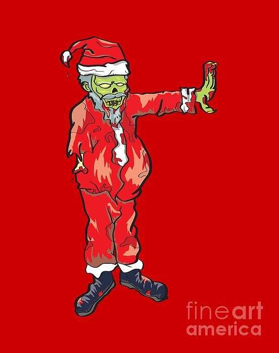 Zombie Santa Claus Illustration Digital Art
