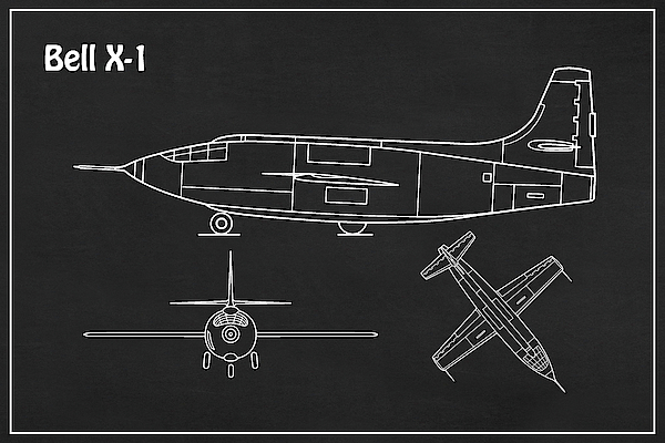 Bell X-1 - Airplane Blueprint. Drawing Plans or Schematics with design ...