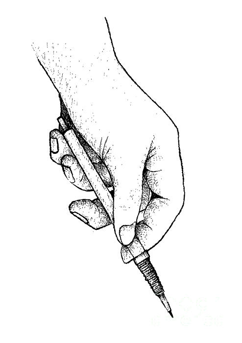 hand holding iphone drawing