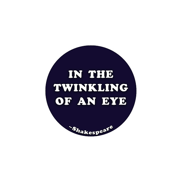 In The Twinkling Of An Eye #shakespeare #shakespearequote Photograph