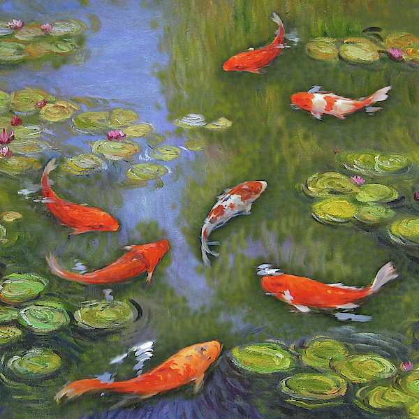 Koi Fish And Water Lily #1 Tank Top by May ZHOU - Fine Art America