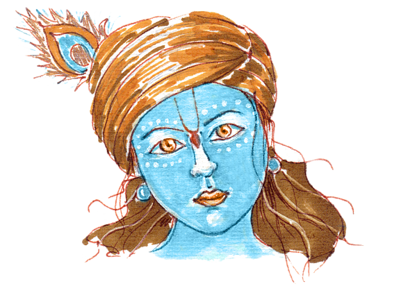 Shree Krishna's Pastel Colour Anime Drawing : r/ArtProgressPics
