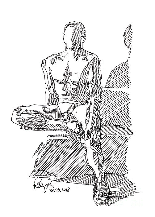 SketchBook Page 42 – Drawing girl sitting pose - Figure Drawing by Dimitar  Hristov - 54ka