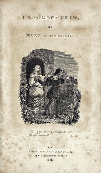 Mary Shelley's 'frankenstein' Greeting Card by Carl H. Pforzheimer  Collection Of Shelley And His Circle/new York Public Library/science Photo  Library