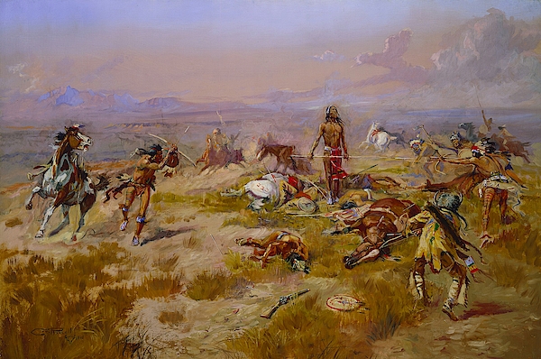 Indian Braves Painting by Charles Marion Russell - Pixels