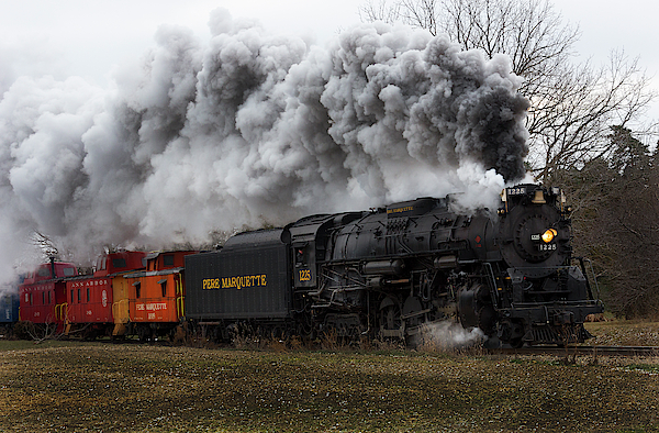 Pere Marquette 1225 steam locomotive, also known as the Polar Ex #11  Greeting Card