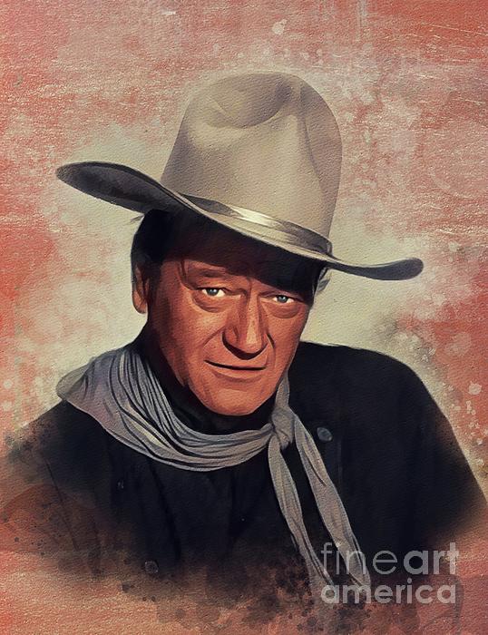 John Wayne Vintage Movie Star 13 Fleece Blanket