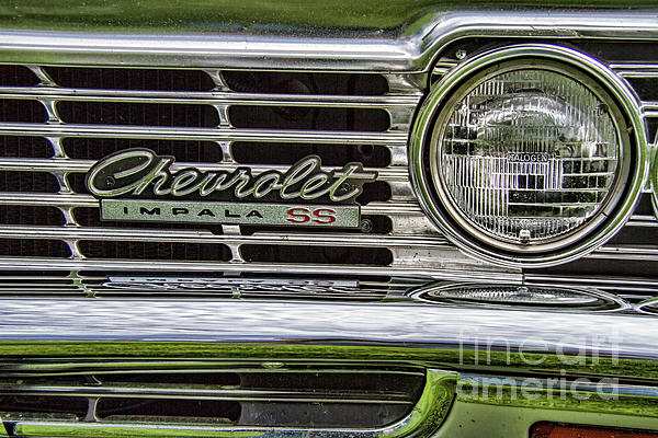 1966 Chevrolet Impala SS Grill Greeting Card by Nick Gray