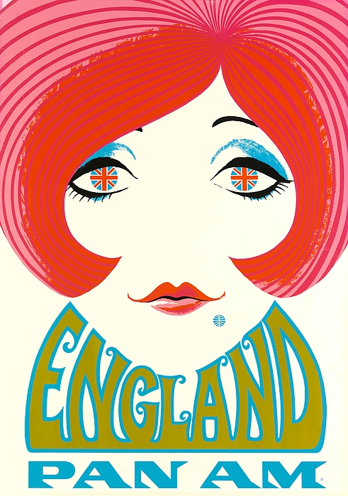 Retro Graphics - 1969 England Pan American Airlines Travel Poster