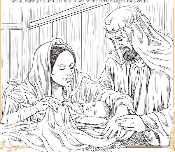 Christmas Baby Jesus In The Manger With Mary And Joseph Stock Illustration  - Download Image Now - iStock