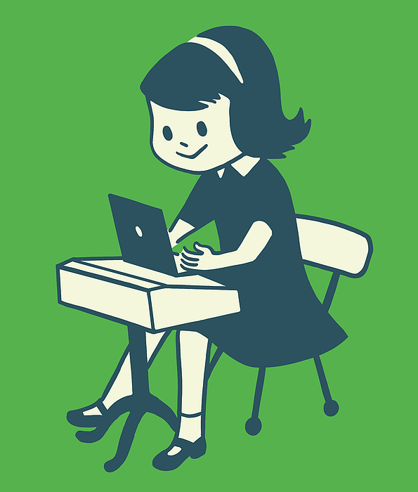 Girl Sitting at Desk Ornament by CSA Images - Pixels