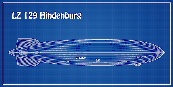 LZ 129 Hindenburg - Airship Blueprint. Drawing Plans for the LZ 129 ...