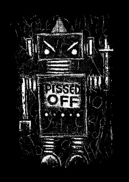 Pissed Off Bot Graphic Drawing