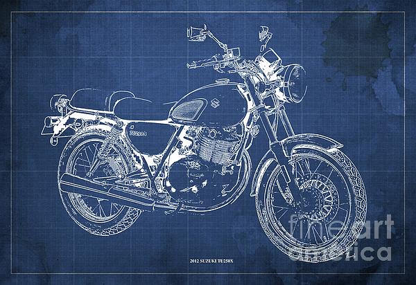 2020 BMW R1250RT Blueprint,Blue Background,Garage Decoration Coffee Mug by  Drawspots Illustrations - Pixels