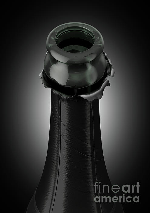 Black Champagne Bottle Open Neck Yoga Mat