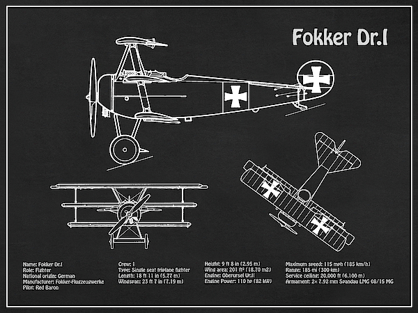 WWI Fokker DR.I Triplane German Aircraft Christmas Ornament Tri plane DR I DR1 