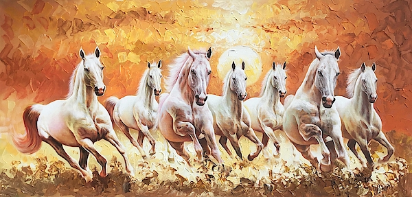7 running horse painting kuldeep singh