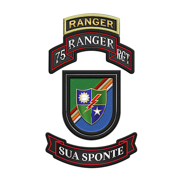 75th Ranger Regiment - Army Rangers Insignia with Beret Flash over ...