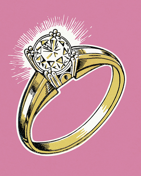 Diamond ring, illustration, vector on a white background - stock vector  2845599 | Crushpixel