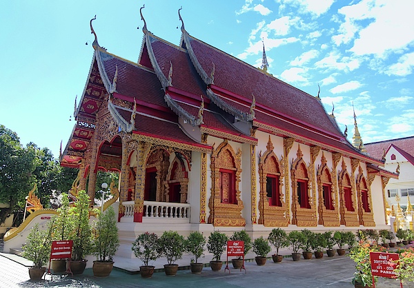 Derrick Neill - A View of Wat Dok Euang, Old City, Chiang Mai, Thailand