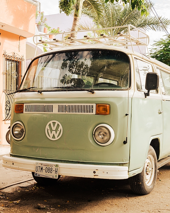 A Volkswagen Van In Tulum Quintana Roo Mexico Women s Tank Top