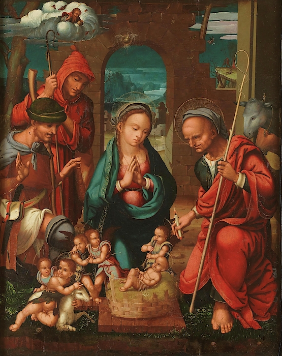 'Adoration Of The Shepherds'. Ca. 1539. Oil On Panel. Greeting Card By ...