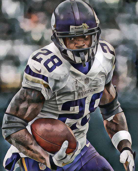 Adrian Peterson Minnesota Vikings Abstract Art Spiral Notebook by Joe  Hamilton - Pixels