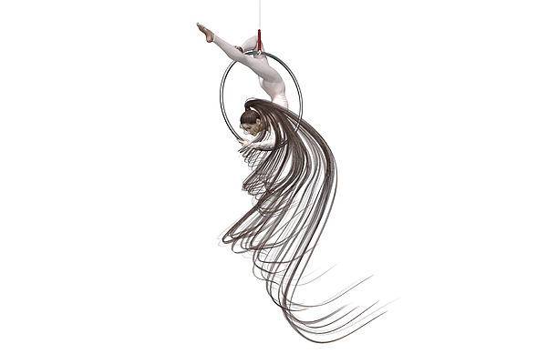 Aerial Hoop Dancing Spiraling Digital Art