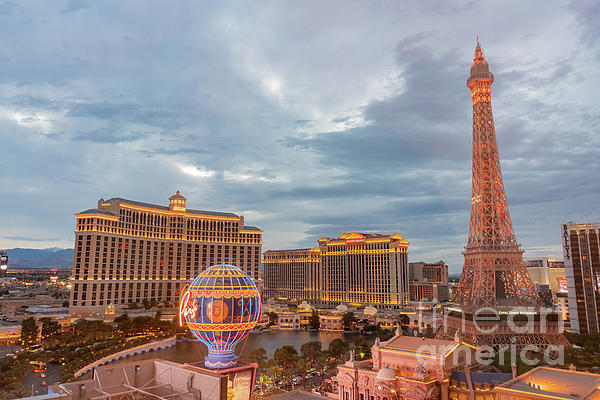 Aerial view of the Paris Las Vegas and Bellagio Hotel and Casino Photograph  by Chon Kit Leong - Pixels